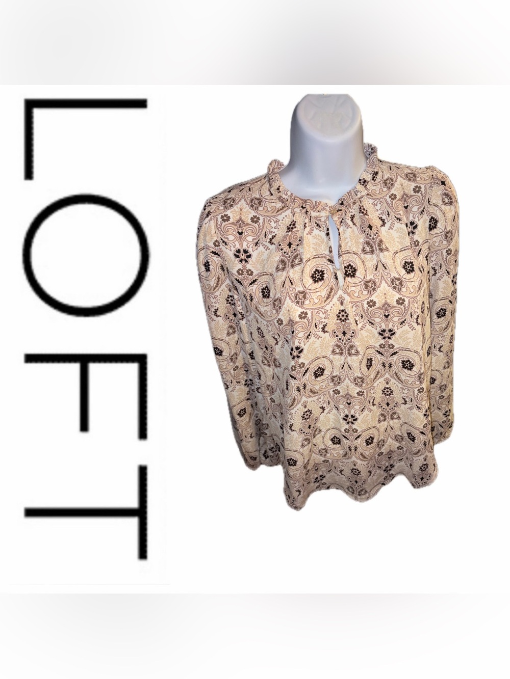 LOFT Brown Mandalla Blouse 🤎🤍